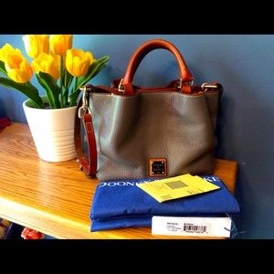 Like New Dooney and Bourke Pebble Leather Mini Barlow in Elephant  PHOTOS ADDED!